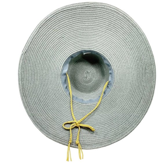 Blue Gray Wide Brim Flat Top Sun Hat main image 4